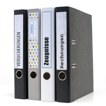 Raccoglitore con etichette personalizzate