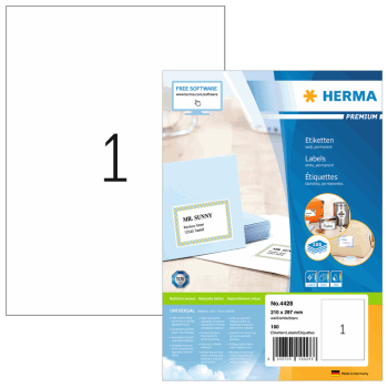 Etichette HERMA Premium A4, bianche