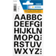 Schwarze Buchstabenaufkleber in Großbuchstaben, A-Z, auf einem weißen Hintergrund, für Etikettierung und Beschriftung.