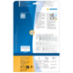 Rückseite einer Verpackung mit Informationen zu HERMA Produkten, einschließlich Anweisungen und einem Hinweis auf kostenlose Software.