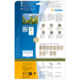 Rückseite einer Verpackung mit Anweisungen zur Verwendung von HERMA Etiketten, einschließlich QR-Code und Softwarehinweisen.