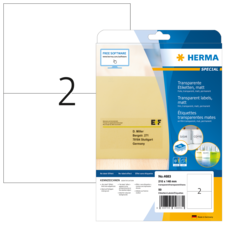 HERMA SPECIAL A4 Etichette in pellicola opache trasparenti