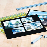 Immagine di applicazione etichette laser su collage fotografico