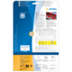 Rückseite einer Verpackung mit Informationen zu HERMA-Etiketten, einschließlich QR-Code und Hinweisen zur kostenlosen Software.
