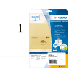 HERMA SPECIAL A4 Etichette in pellicola opache trasparenti