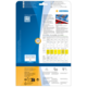 Rückseite einer Verpackung mit Informationen zu HERMA Produkten, QR-Code und Hinweisen zur kostenlosen Software.