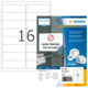 Ablösbare Etiketten auf einem Blatt mit der Nummer 16. Verpackung zeigt die Aufschrift "Außer Betrieb" und "Out of order".