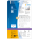 Rückseite einer Verpackung mit Informationen zu HERMA Produkten, einschließlich Anweisungen, QR-Code und Hinweisen zur kostenlosen Software.
