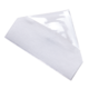 Ein weißer, dreieckiger Spachtel mit einer glatten Oberfläche, geeignet für das Auftragen oder Glätten von Materialien.