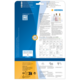 Rückseite einer Verpackung mit Informationen zu HERMA Produkten, einschließlich QR-Code und Hinweis auf kostenlose Software.