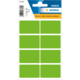 Grüne Etiketten auf einem Bogen, 40 Stück, Maße 25 x 40 mm, geeignet für Beschriftungen und Organisation.