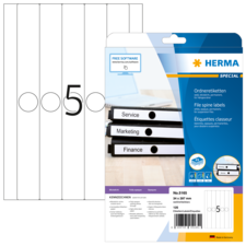 Ordneretiketten von Herma, geeignet für die Beschriftung von Aktenordnern. Enthält Etiketten für Service, Marketing und Finanzen.