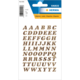 Bogen mit goldenen Buchstabenaufklebern von A bis Z in verschiedenen Größen, verpackt in einer transparenten Hülle.