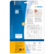 Rückseite einer Verpackung für Etiketten von HERMA, mit Anweisungen, QR-Code und Informationen zur Software.