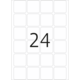 Eine große Zahl "24" auf einem leeren Raster mit mehreren Kästchen.