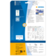 Rückseite einer Verpackung von HERMA mit Informationen zu Etiketten, Software und Anwendungshinweisen. Enthält QR-Code und technische Details.