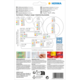 Produktübersicht für selbstklebende Etiketten von Herma, einschließlich Größen, Farben und Anwendungshinweisen. QR-Code für weitere Informationen.