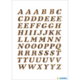 Goldene Buchstaben des Alphabets in verschiedenen Schriftarten, angeordnet in mehreren Reihen.