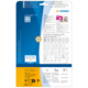Rückseite einer Verpackung mit Informationen zu HERMA Produkten, Anleitungen und einem Hinweis auf kostenlose Software.