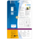 Rückseite einer Verpackung für CD-Etiketten von HERMA mit Anleitungen, QR-Code und Informationen zur Software.
