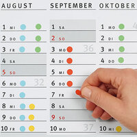Indicatori colorati nel calendario delle vacanze