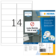 Ablösbare Etiketten auf einem Blatt mit der Nummer 14, verpackt von Herma. Hinweis: "Außer Betrieb. Out of order."