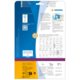 Rückseite einer Verpackung für Etiketten von HERMA, mit Informationen zu Software, Anwendungshinweisen und verschiedenen Etikettenformaten.
