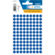 Blaues Etikettenblatt mit 540 runden Aufklebern, Durchmesser 8 mm, verpackt in einer transparenten Hülle.