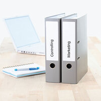 Immagine di applicazione per etichette di cartelle larghe e corte