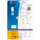 Rückseite einer Verpackung von HERMA mit Informationen zu Produkten, Anleitungen und einem Hinweis auf kostenlose Software.