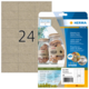 Etiketten aus Silphie-Papier, 24 Stück, für die Beschriftung von Gläsern und Behältern. Verpackung zeigt verschiedene Beispiele.